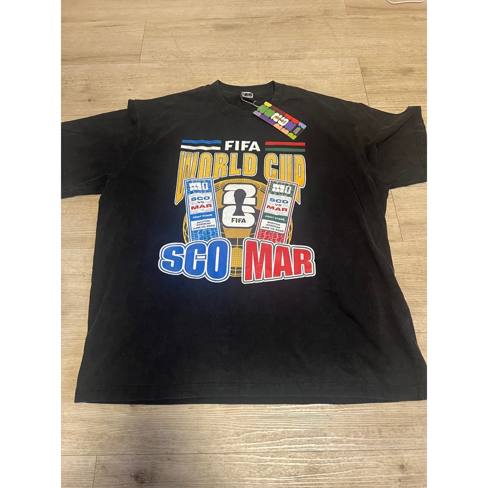 FIFA World Cup 2026 Scotland vs Morocco Boston Stadium T-Shirt Black Mens Sz L